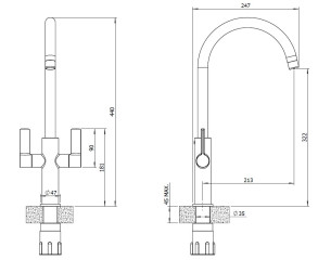 SOFIA CH Line Drawing