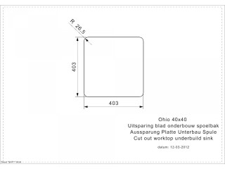 Ohio 40x40 Undermount Cut Out